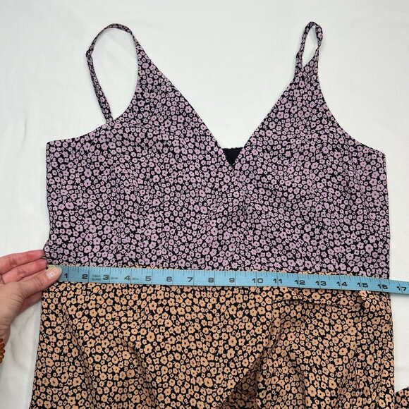 Hutch Anthropologie Floral Wrap Maxi Dress V-neck Hi-Low Brown Purple Size M - Picture 12 of 16